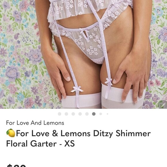 new FOR LOVE AND LEMONS ditsy floral garter s small lilac - Picture 3 of 3